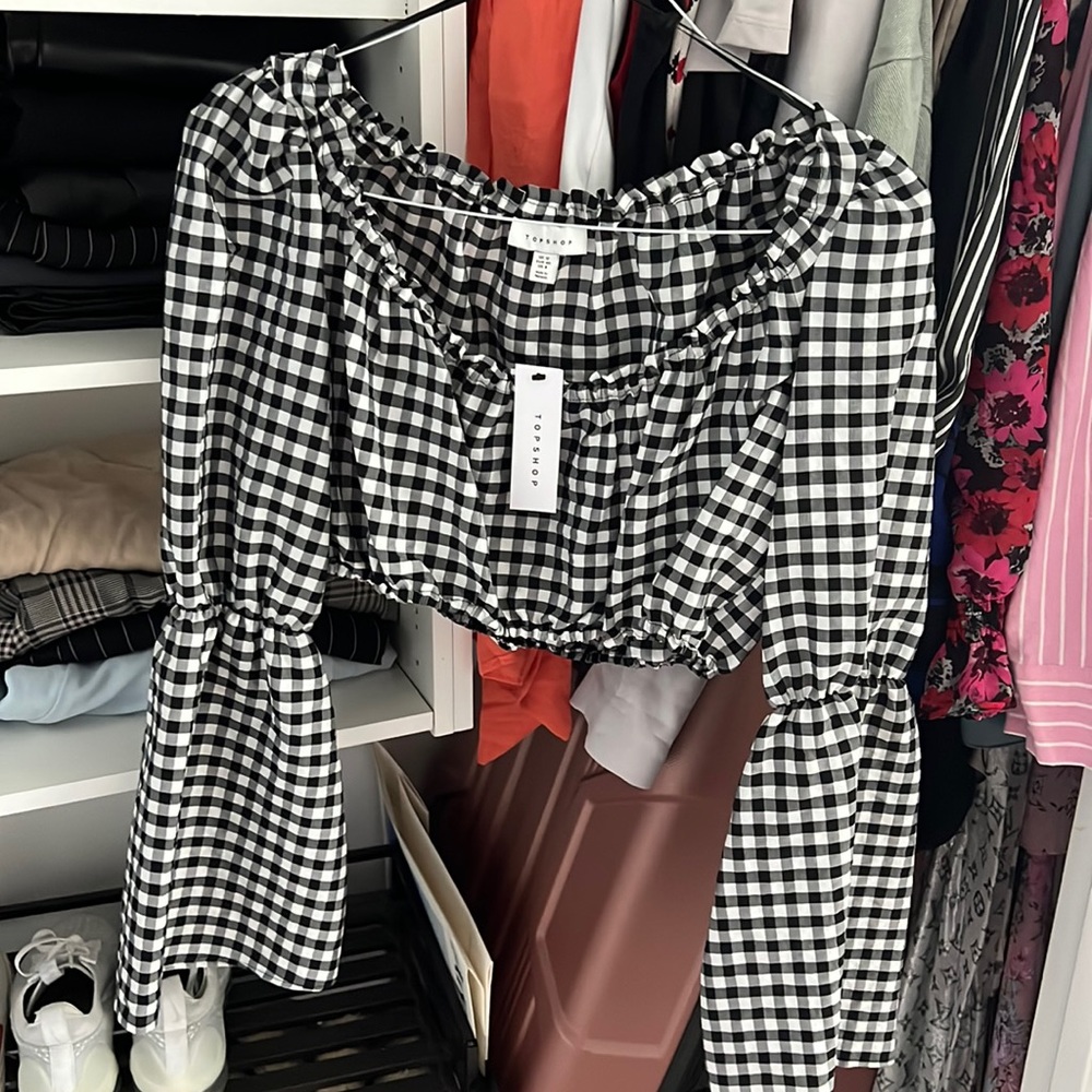 Topshop long sleeve off the shoulder top